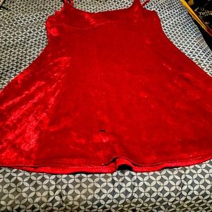 Red velvet skater dress circa 2000